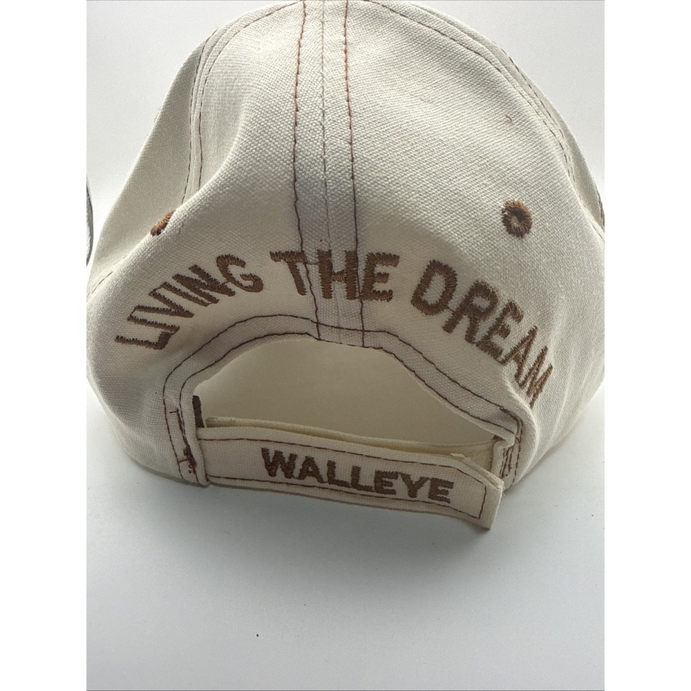 Eighteen Forty Eight Walleye Embroidered Trucker Hat Tan Fishing Hat Adjustable - Picture 6 of 6